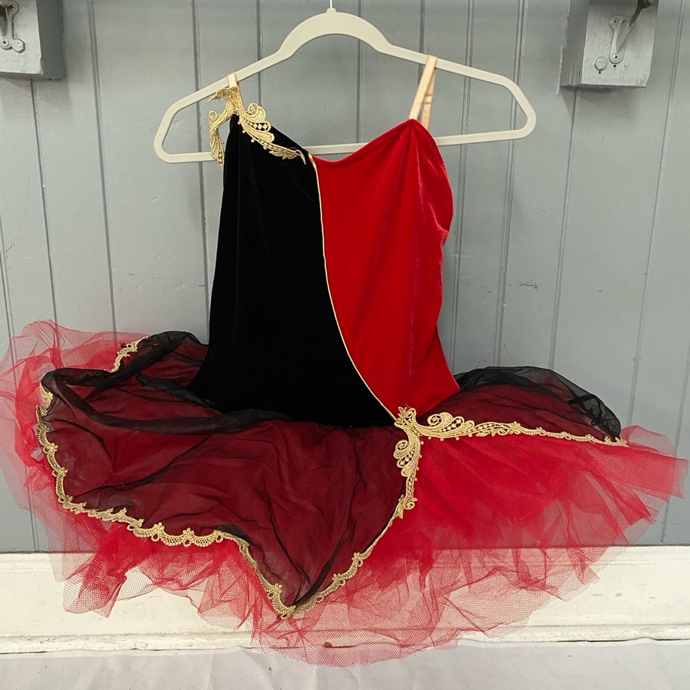 Curtain Call Wonderland's Queen of Hearts Red & Black Tutu Dance Costume
